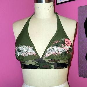 Camo bikini top with skull